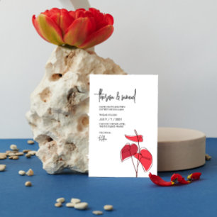 Anthurium · Bloemenlijntekening · Casual Modern Kaart