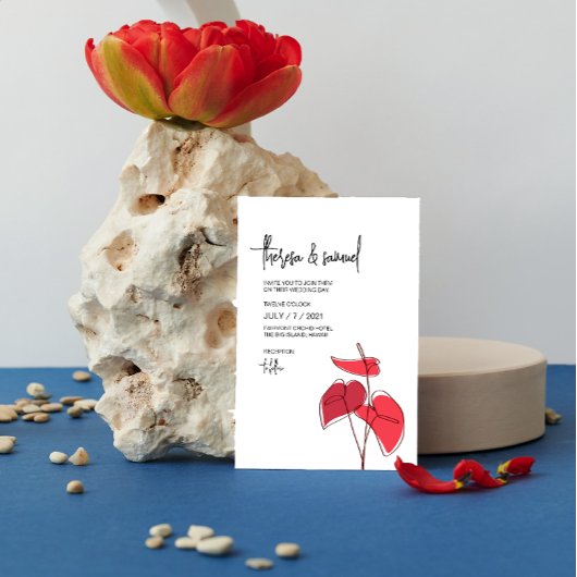 Anthurium · Bloemenlijntekening · Casual Modern Kaart