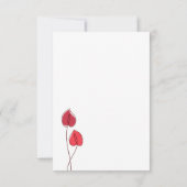 Anthurium · Bloemenlijntekening · Moderne RSVP-kaa RSVP Kaartje (Achterkant)