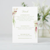  Anthurium Cascading Bouquet Wedding Details Informatiekaartje (Staand voorkant)