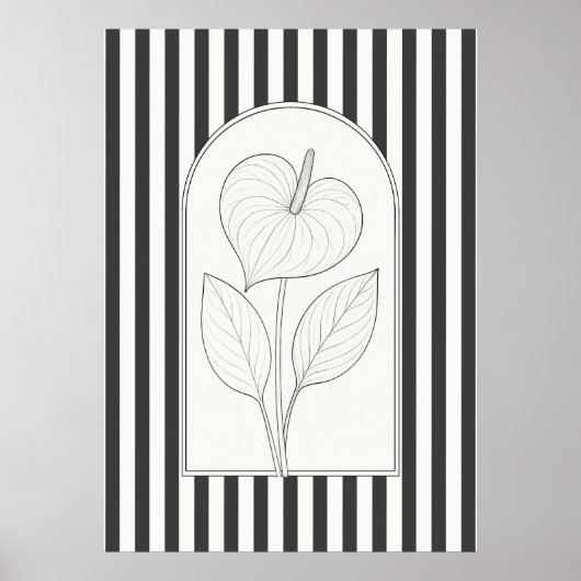 Anthurium Elegant Bloem Botanisch Poster (Voorkant)