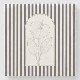 Anthurium Elegant Bloem Botanisch Stenen Onderzetter