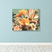 Anthurium en tropische bloemschikking canvas afdruk (Insitu (Houten vloer))