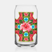 Anthurium & Hibiscus Cross Blikvorm Glas (Achterkant)