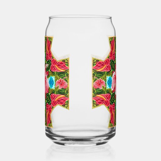 Anthurium & Hibiscus Cross Blikvorm Glas (Links)