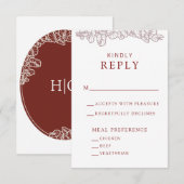 Anthurium Huwelijks RSVP Kaart (Voorkant / Achterkant)