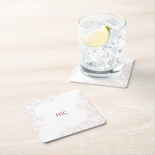 Anthurium Initials Coaster Kartonnen Onderzetters (Insitu)