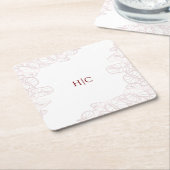Anthurium Initials Coaster Kartonnen Onderzetters (Schuin)