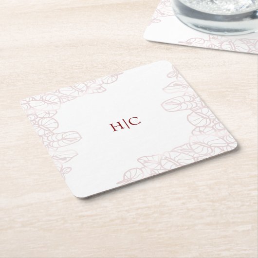 Anthurium Initials Coaster Kartonnen Onderzetters (Schuin)