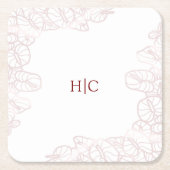 Anthurium Initials Coaster Kartonnen Onderzetters (Voorkant)