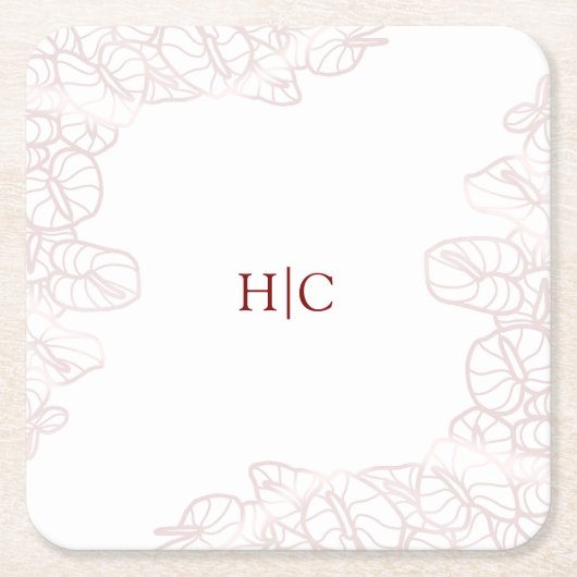 Anthurium Initials Coaster Kartonnen Onderzetters (Voorkant)