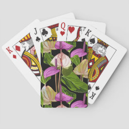 Anthurium. Naadloos bloemmotief met bloemen. Pokerkaarten