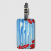 Anthurium Ocean Waterverf Design Bagagelabel (Voorkant (verticaal))