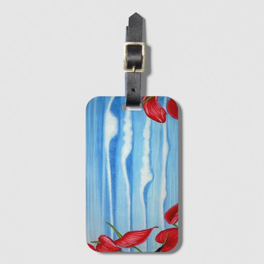 Anthurium Ocean Waterverf Design Bagagelabel (Voorkant (verticaal))