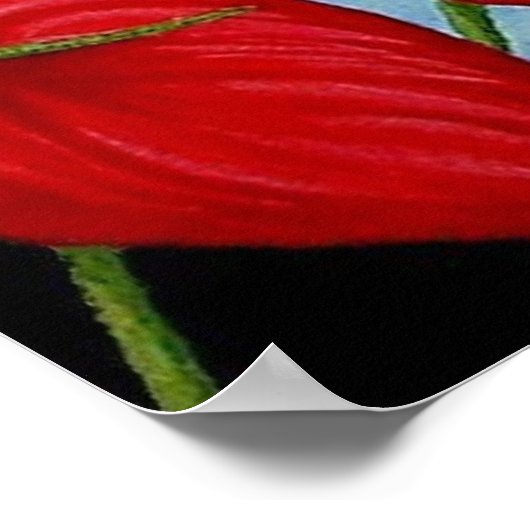 Anthurium Ocean Waterverf Design Poster (Hoek)
