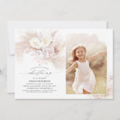 Anthurium Pampas Gras Bloemen Doop Foto Kaart (Voorkant)