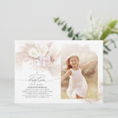 Anthurium Pampas Grass Floral Baptism Foto Kaart (Staand voorkant)