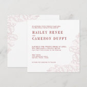 Anthurium Romantic Modern Wedding Invitation Kaart (Voorkant / Achterkant)