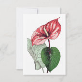 Anthurium Tropical Flower Blank Bedankkaart (Voorkant)