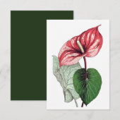 Anthurium Tropical Flower Blank Bedankkaart (Voorkant / Achterkant)
