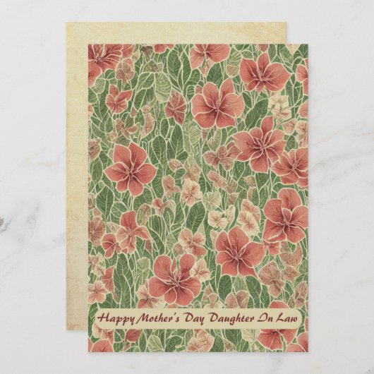 Anthuriumbloemen Happy Moederdag Aankondiging (Voorkant / Achterkant)