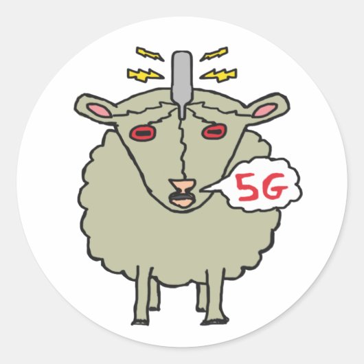 Anti-5G Sheep Ronde Sticker (Voorkant)