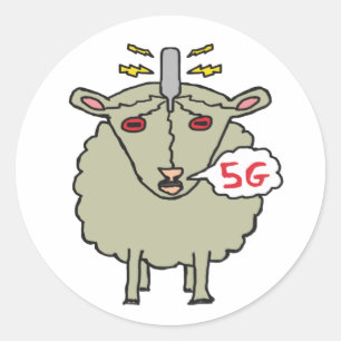 Anti-5G Sheep Ronde Sticker