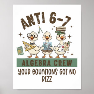 Anti 6-7 Algebra Bemanning Wiskunde Docent Jouw Ve Poster