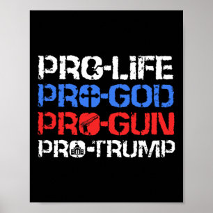Anti-abortus Pro-god Pro-wapen Pro-trump Poster