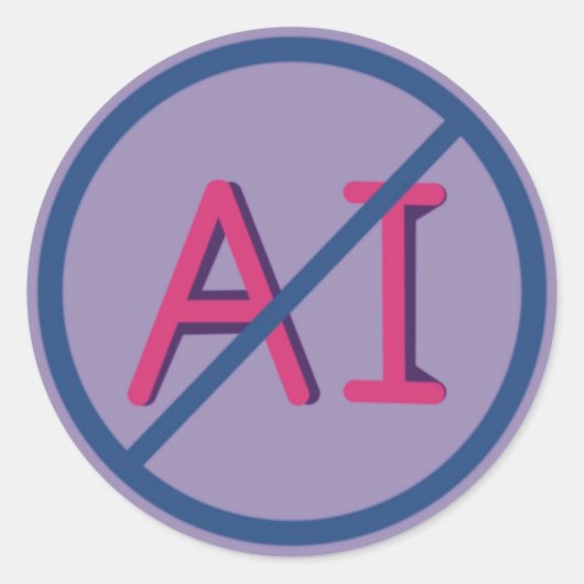 Anti AI 3 inch Round Sticker  (Voorkant)
