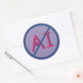 Anti AI 3 inch Round Sticker  (Envelop)