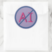 Anti AI 3 inch Round Sticker  (Tas)