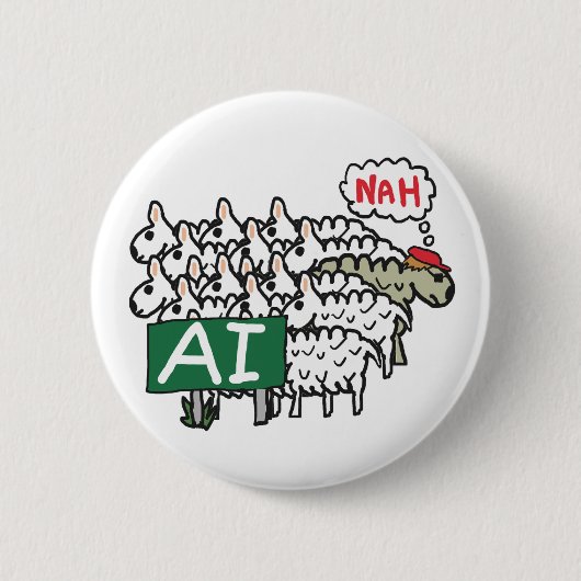 Anti-AI Ronde Button 5,7 Cm (Voorkant)