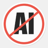 Anti-AI Ronde Sticker (Voorkant)