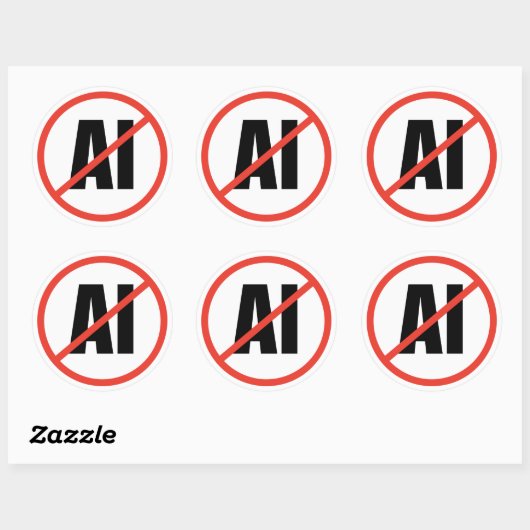 Anti-AI Ronde Sticker (Vel)