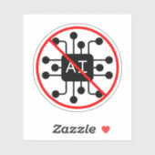 Anti AI Zero No Artificial Intelligence Sticker (Vel)