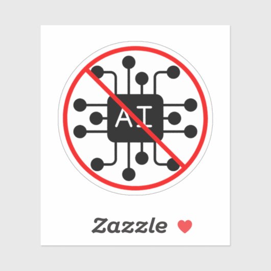 Anti AI Zero No Artificial Intelligence Sticker (Vel)