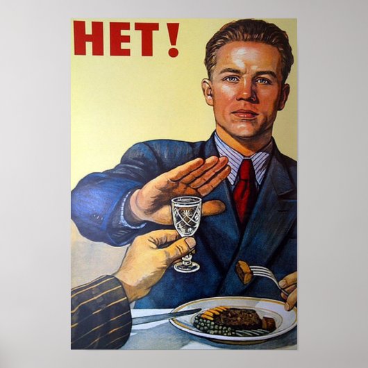 Anti-alcohol USSR Sovjet Rusland Vintage Poster (Voorkant)