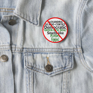 Anti-Alexandria Ocasio-Cortez Green New Deal Ronde Button 5,7 Cm
