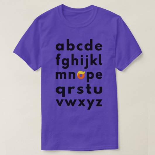 Anti-alfabet Nope I T-shirt (Design voorkant)