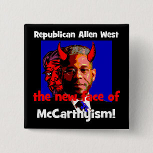 anti Allen West Vierkante Button 5,1 Cm