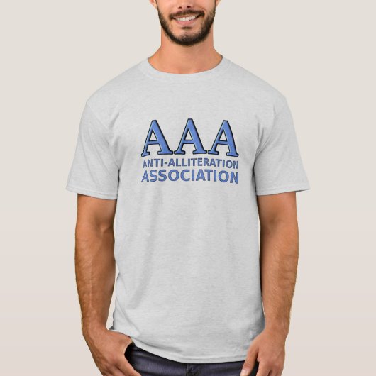 Anti-Alliteratie Vereniging Grappig T-shirt (Voorkant)