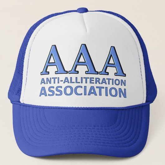Anti-Alliteratie Vereniging Grappige Muts Hoed Trucker Pet (Voorkant)