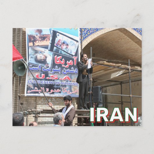 Anti-Amerikaans bord in Isfahan, Iran Briefkaart (Voorkant)