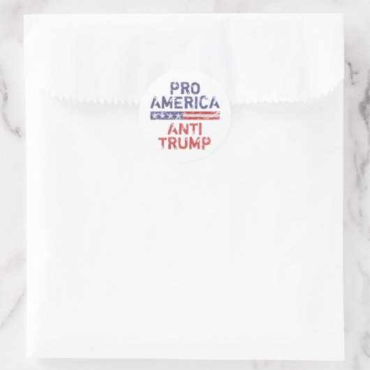 Anti-Amerikaanse antitrump Ronde Sticker (Tas)
