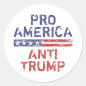 Anti-Amerikaanse antitrump Ronde Sticker (Voorkant)
