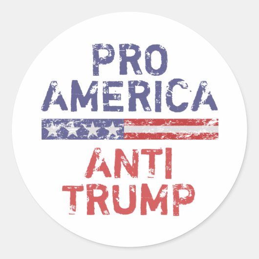 Anti-Amerikaanse antitrump Ronde Sticker (Voorkant)