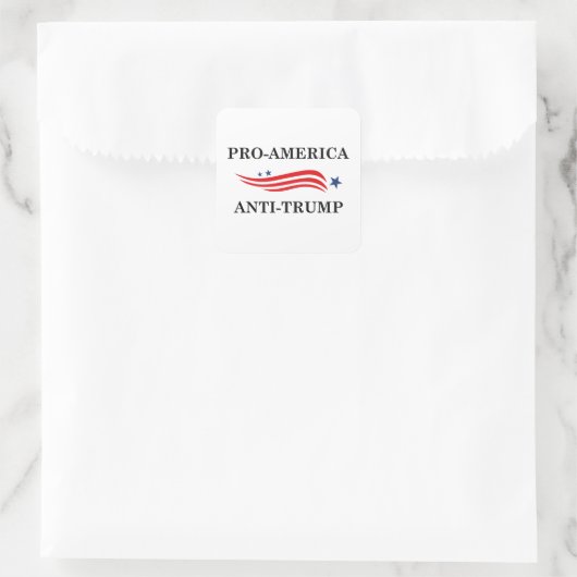 Anti-Amerikaanse antitrump Vierkante Sticker (Tas)