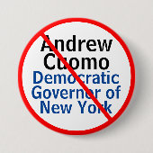 Anti-Andrew Cuomo Democraat Gouverneur van New Yor Ronde Button 7,6 Cm (Voorkant)