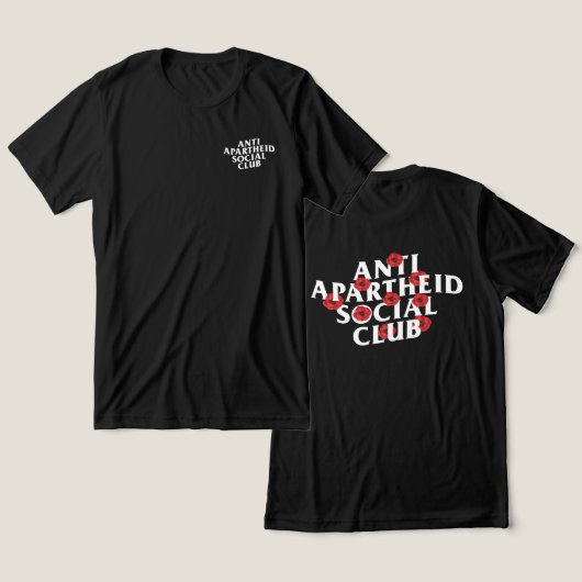 Anti Apartheid Social Club Poppy Flower Tri-Blend Shirt (Ontwerp Voorkant & Achterkant)